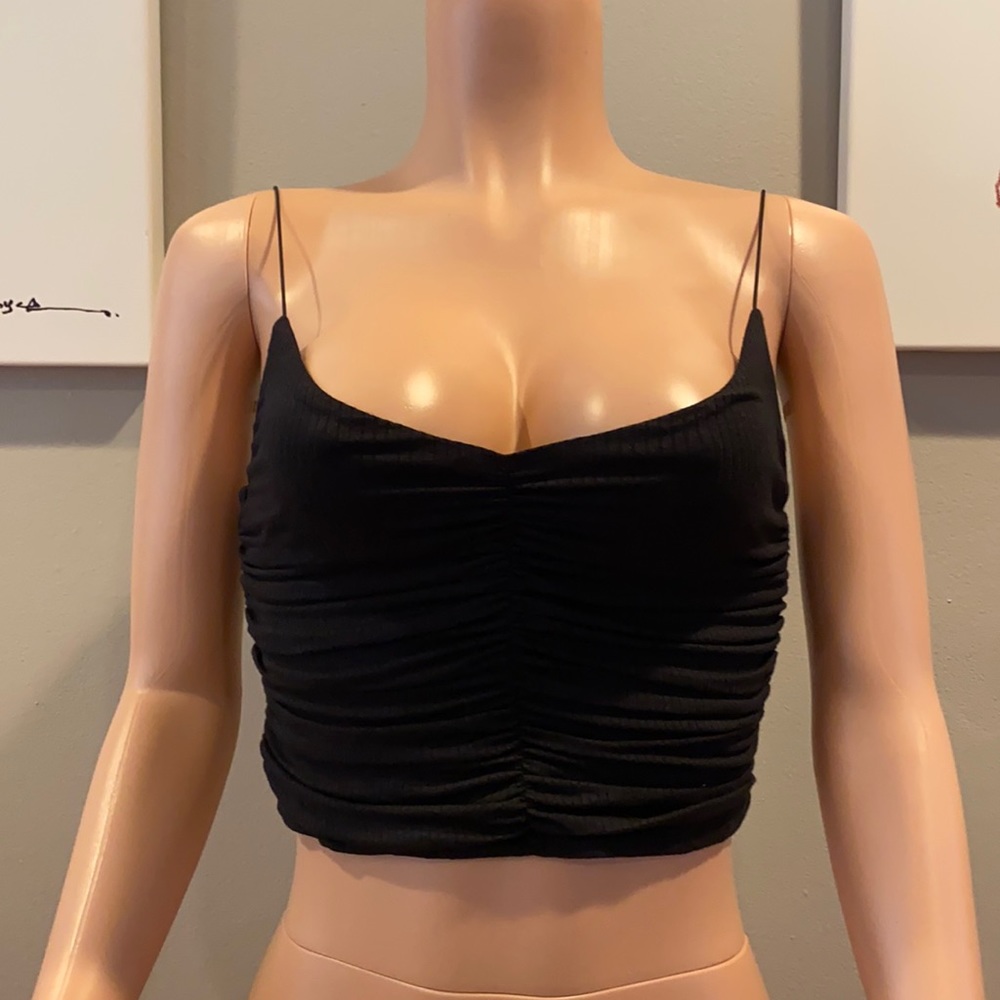 Urban outfitters marcie ruched ribbed crop top